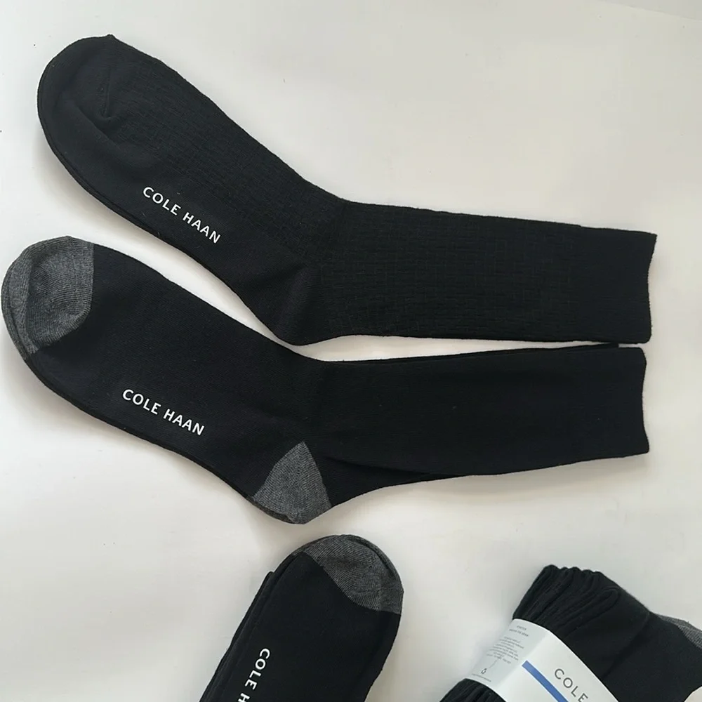 Socks Cole Haan 6 Pairs Men's Black and Gray Dress Socks